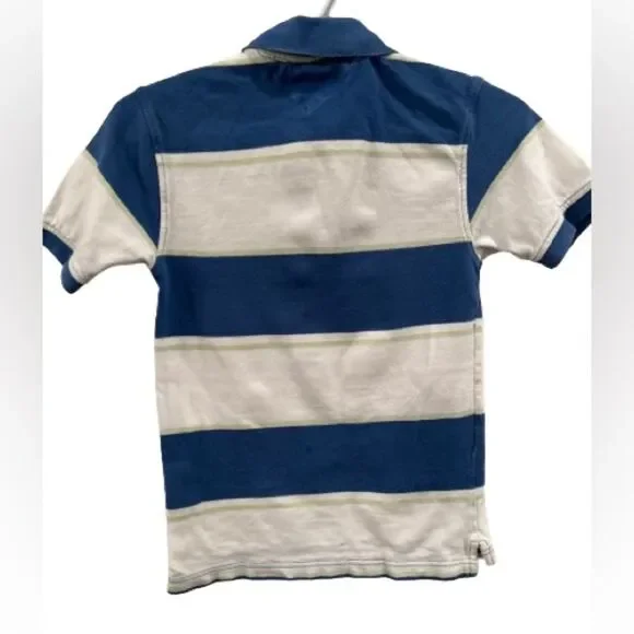 Tommy Hilfiger Size Small Blue And White Striped Boys Polo (R) - Picture 2 of 6